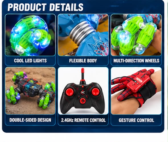 Double Knight Spider-Man Stunt Car โ 360ยฐ RC