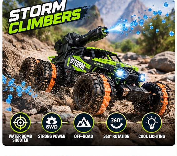 Storm Climbers 6WD Water Bomb RC Car