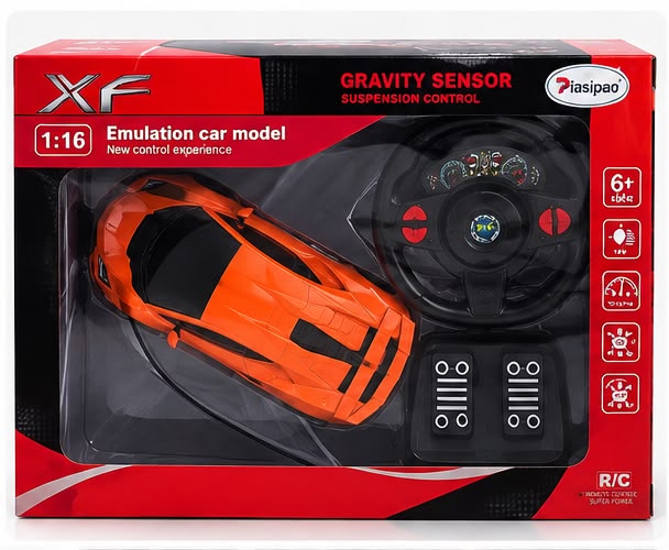 1:16 Orange Sports Car RC โ Steering Wheel Control