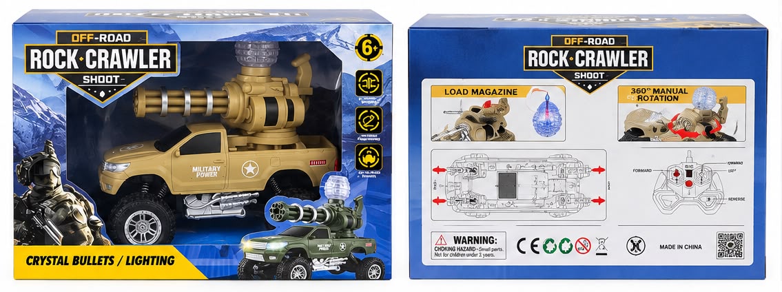 Rock Crawler Military Pickup โ Crystal Bullet RC
