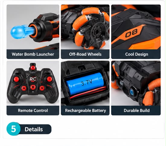 MECHSTANK Water Bomb RC Car – Off-Road
