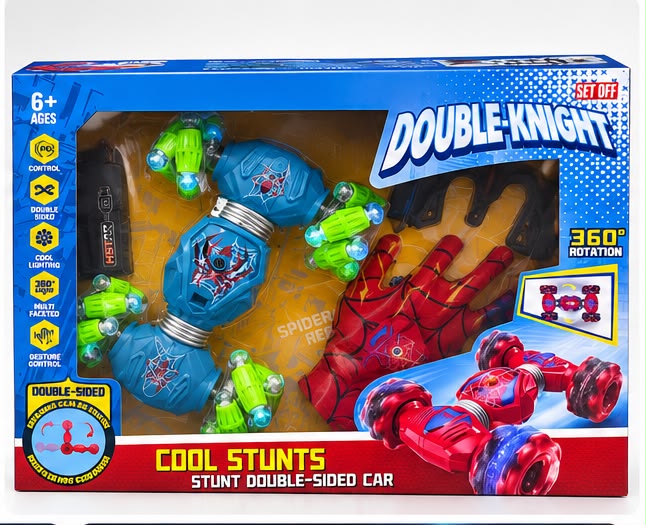 Double Knight Spider-Man Stunt Car – 360° RC