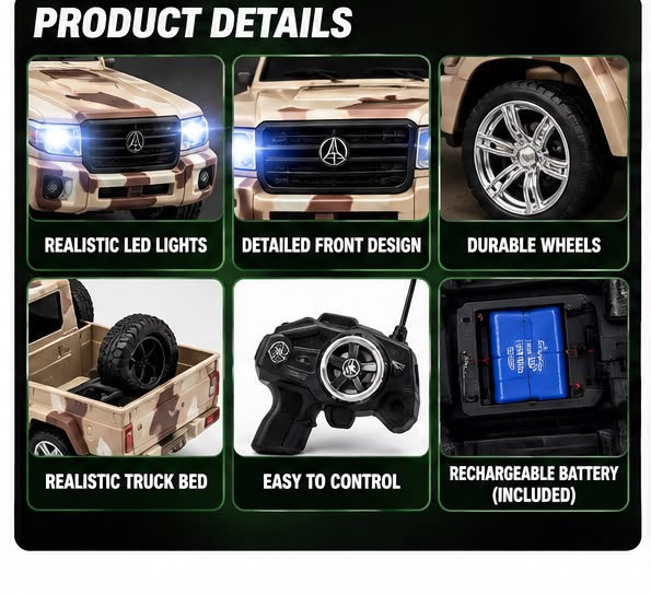 Military RC Pickup Truck – 1:16