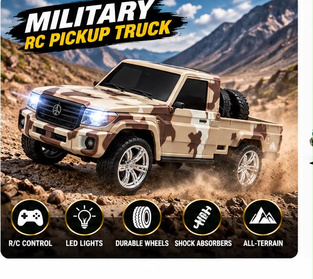 Military RC Pickup Truck – 1:16