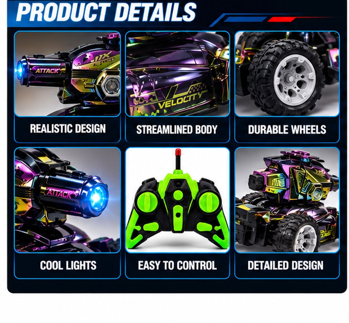Fire Shells RC Stunt Car – 1:16