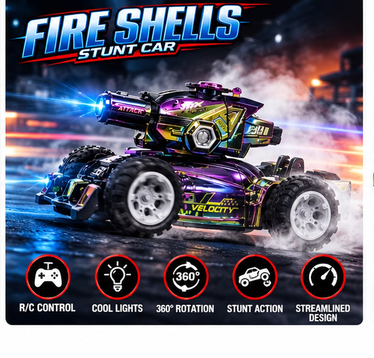 Fire Shells RC Stunt Car – 1:16