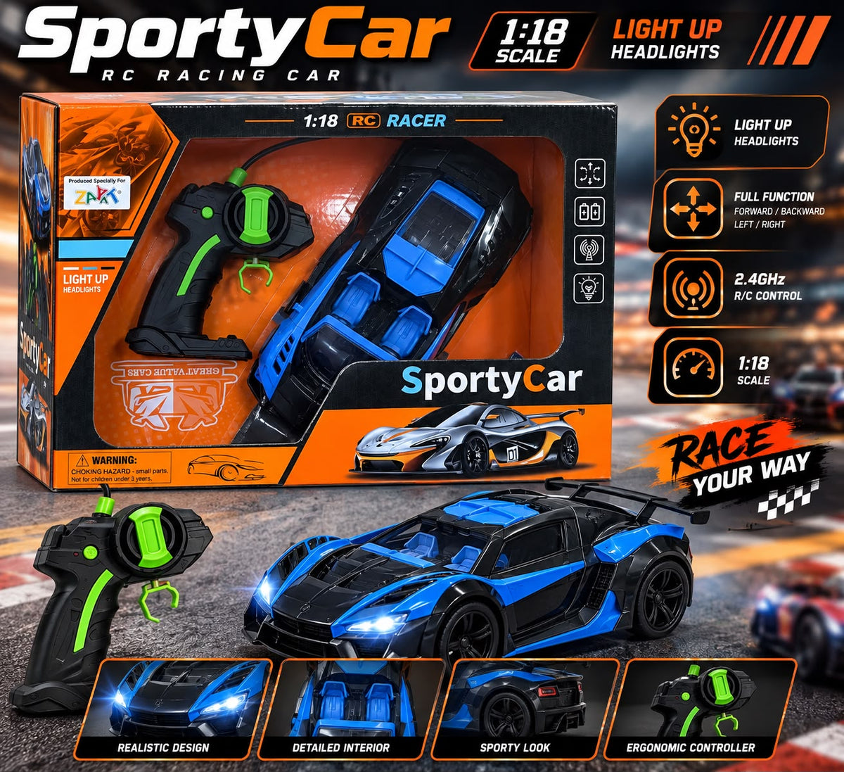 Sporty Car – 1:18 RC Racing Car