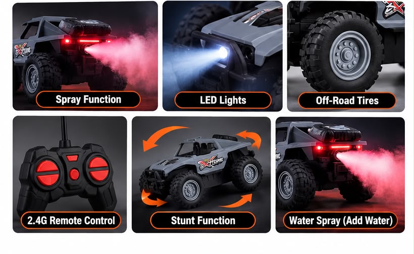 Extreme Off-Road RC Car – Spray Function