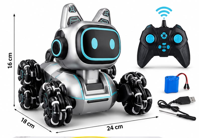 Stunt Eight-Wheel Robot Dog – 2.4GHz RC