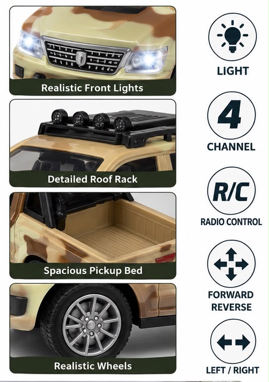 Club Off-Road Military Pickup – RC 4-Channel